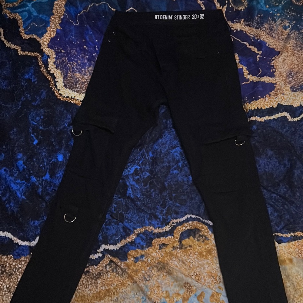 Black Thick Cargo Pants
